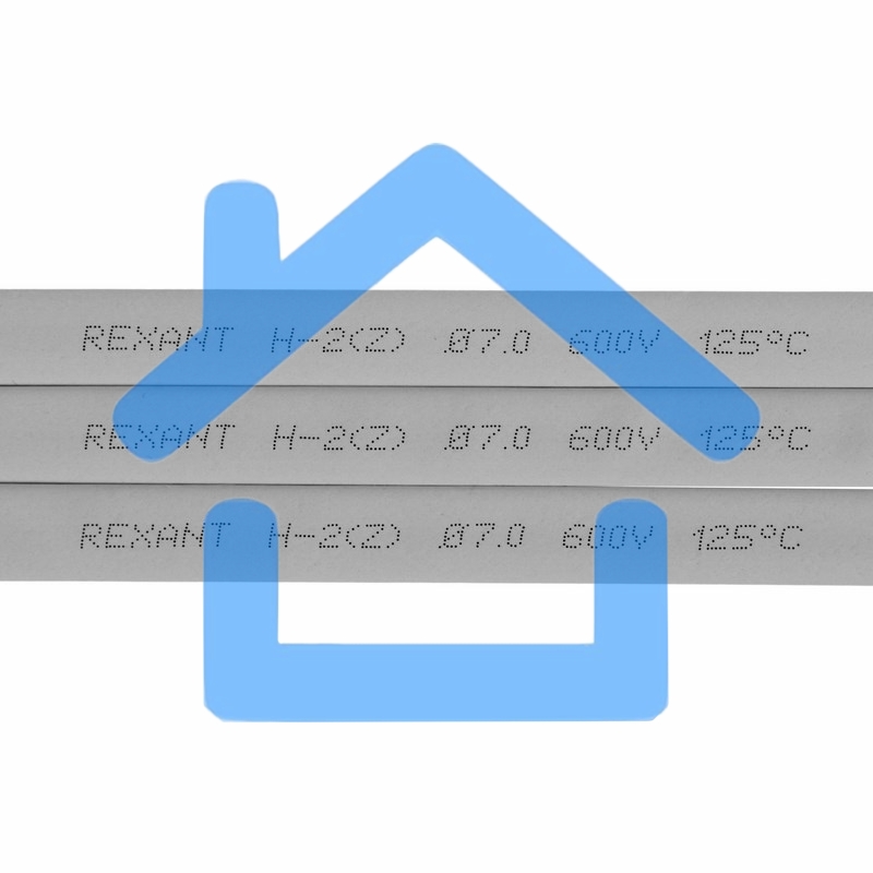 Термоусаживаемая трубка Rexant 7,0/3,5 мм, серая, упаковка 50 шт. по 1 м