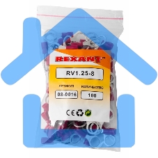 Наконечник кольцевой изолированный ø 8.4 мм 0.5-1.5 мм² (НКи 1.5-8/НКи 1,25-8) красный Rexant