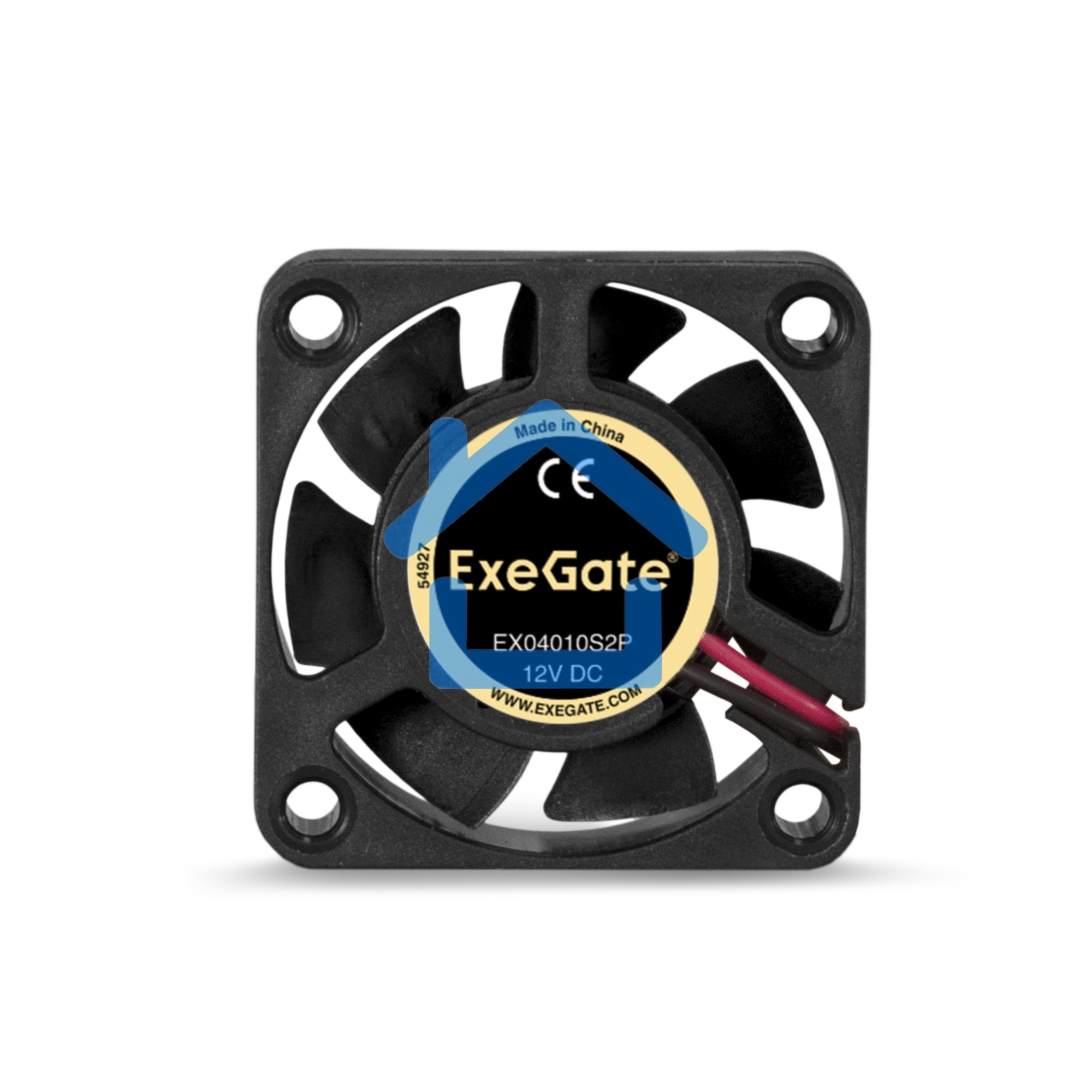 Вентилятор для корпуса ExeGate EX04010S2P черный, 40 мм, 5000 об/мин, 24 дБ, 2 pin