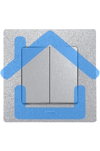 Переключатель 2-клавишный, 10AX, алюминий ETIKA 