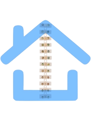 Клеммная колодка винтовая KВ-16 (6-16 мм²), ток 30 A, полиэтилен белый, индивидуальная упаковка, 1 шт. (ЗВИ) Rexant