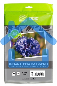 Фотобумага Cactus CS-MA414050ED A4/140г/м2/50л./белый матовое для струйной печати