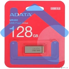 Флешка USB ADATA UR350 (UR350-128G-RSR/BG), 128 Gb, USB 3.2, R/W 100/15, серебристый/коричневый