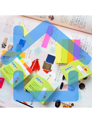 Закладки самоклеящиеся, индексы бумажные Stick`n 21613 12x50мм, 4 цвета в упаковке, 100 листов, европодвес