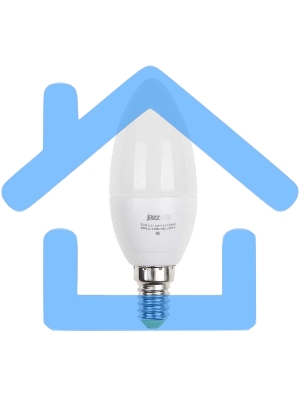 Лампа светодиодная PLED-ECO-C37 5Вт свеча 3000К тепл. бел. E14 400лм 220-240В JazzWay 1036834A