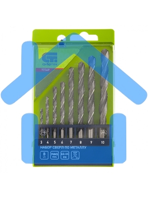 Набор сверл по металлу СИБРТЕХ, 43741 мм 8 шт Р6М5, 72349