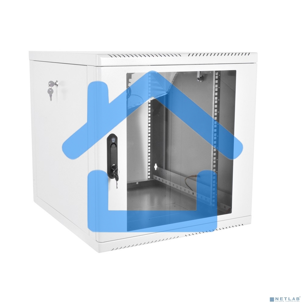 Шкаф настенный ЦМО ШРН-М-9.650 9U 600x650мм пер.дв.стекл съемные бок.пан. 50кг серый