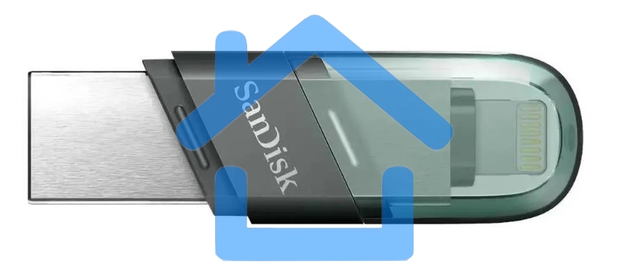 Флешка USB Sandisk 64 Gb iXpand Flip SDIX90N-064G-GN6NN USB3.1 зеленый/серебристый