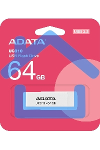 Флешка USB ADATA UC310 (UC310-64G-RWH), 64 Gb, USB 3.2 Gen 1, R/W 100/30, белый