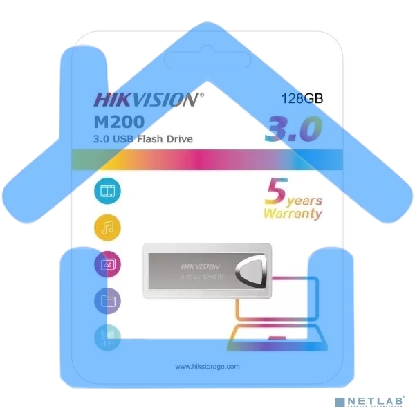 Флешка USB R/W Hikvision Flash USB Drive USB 3.0 128GB (ЮСБ брелок для переноса данных) HS-USB-M200/128G/U3