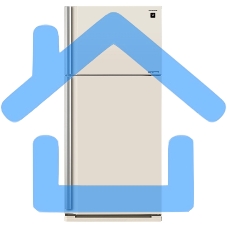 Холодильник Sharp SJ-XE55PMBE бежевый двухкамерный 388/148 л морозилка сверху