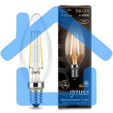 Лампа светодиодная Gauss 103801105LED Filament Candle Е14 5Вт 2700к 1/10/50