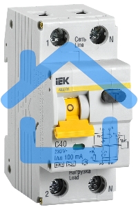 Выключатель автоматический дифференциального тока Iek MAD22-5-040-C-100 АВДТ 32 C40 100мА