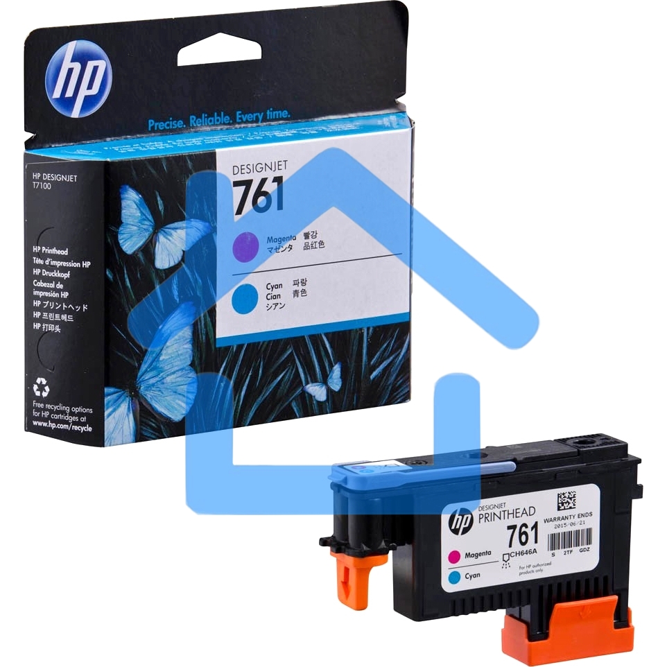 Картридж струйный HP 761 CH646A пурпурный/голубой печатающая головка для HP DJ T7100