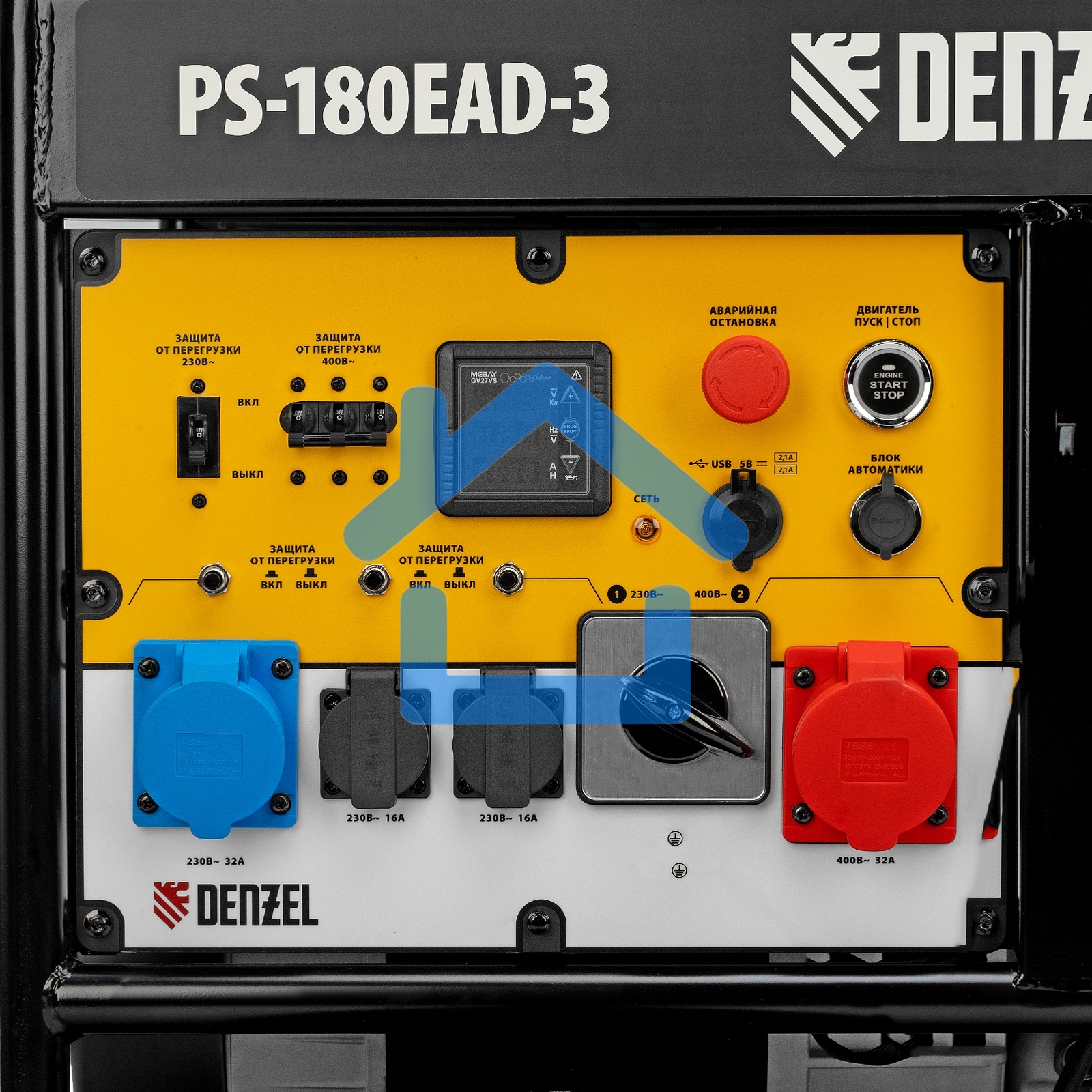 Электрогенератор бензиновый Denzel PS-180EAD-3, 18 кВт, 110 дБ, 265 кг