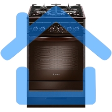 Плита комбинированная Gefest ПГЭ 5502-02 0045 коричневый, конфорок 4 газовых, духовка 55 л, 50 см x 85 см x 58.5 см