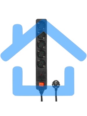 Сетевой фильтр Energenie Сетевой фильтр SPG5-C-5 1.5m 16А черный 