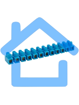 Клеммная винтовая колодка KВ-16 6-16, ток 30 A, полиэтилен синий Rexant (10 шт./уп.)
