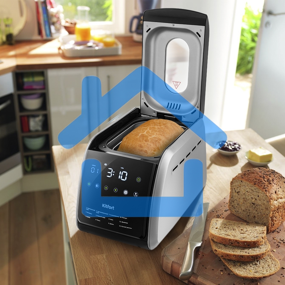 Хлебопечь Kitfort KT-305 черный/серебристый