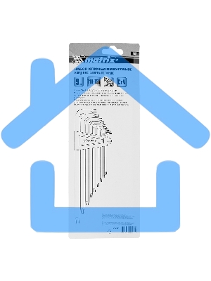 Набор ключей Matrix имбусовых torx 9шт: t10-t50 crv экстра-длин сатин.