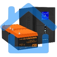 Комплект Источник бесперебойного питания EX295989RUS + батарея 26Aч EX285663RUS 2шт (инвертор, синус, для котла) ExeGate SineTower SZ-2000.LCD.AVR.3SH.1C13.USB 2000VA/1600W, чистый синусоида, LCD дисплей, AVR, 3*Schuko+1*C13, USB, линейно-интерактивный, ч