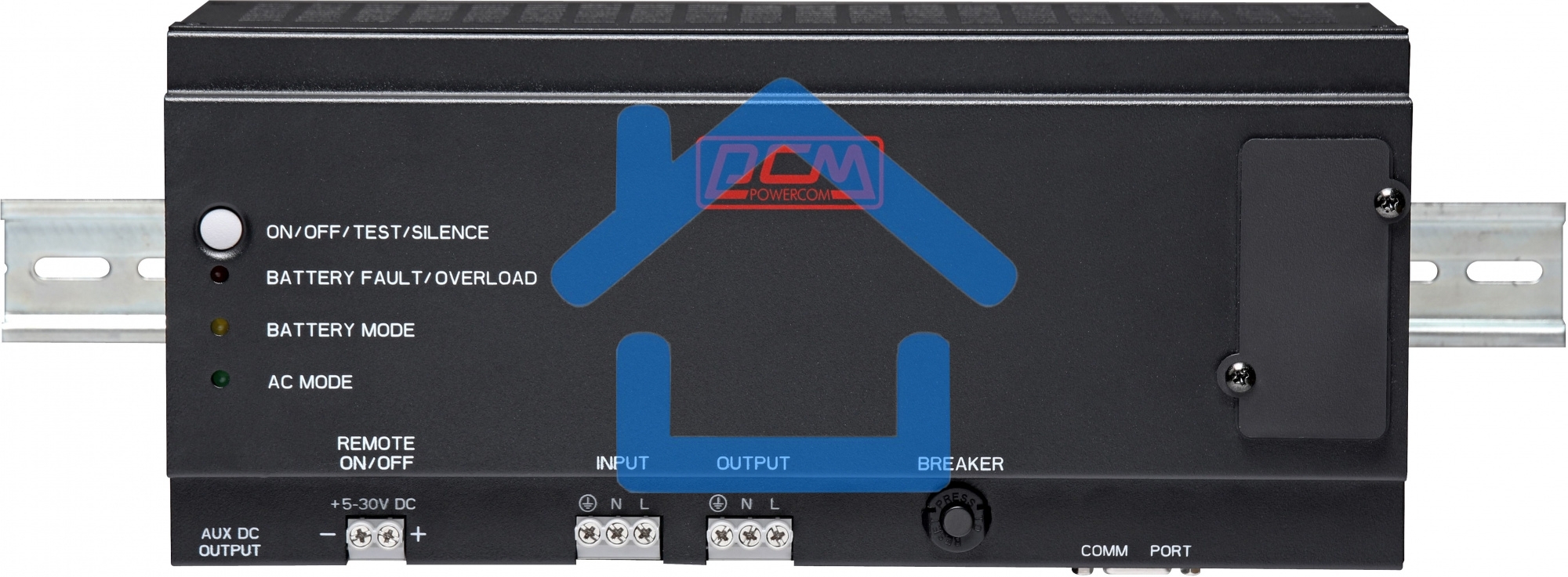 Источник бесперебойного питания Powercom DRU 500VA/300W, DIN Rail, 230V, RS-232, 2 year warranty (1114005)