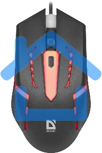 Мышь проводная Defender Hit MB-601 черный, 1200 dpi, USB, кнопки - 4