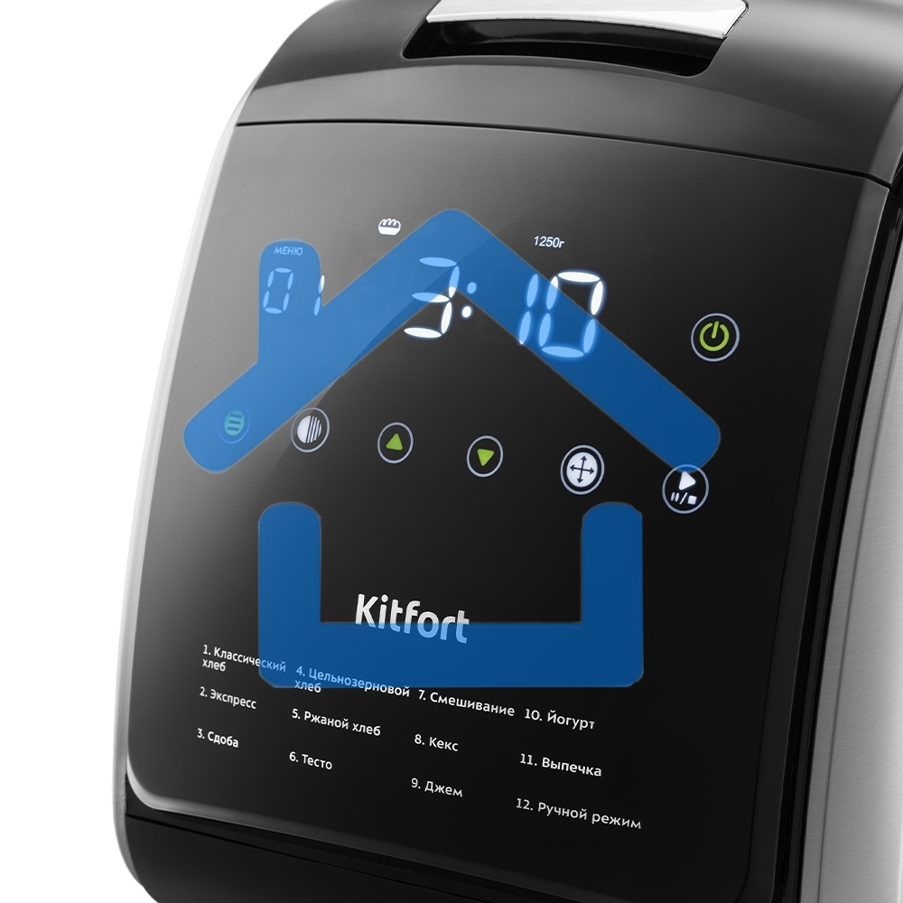 Хлебопечь Kitfort KT-305 черный/серебристый