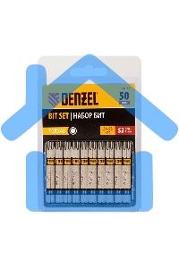 Набор бит TORX 40х50, сталь S2, шестигранный профиль, 10 шт. Denzel