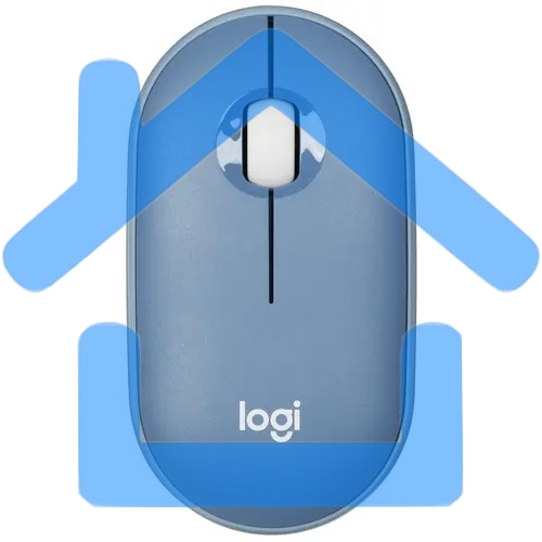 Мышь беспроводная Logitech Pebble M350 синий, 1000 dpi, радиоканал, Bluetooth, USB, кнопки - 3