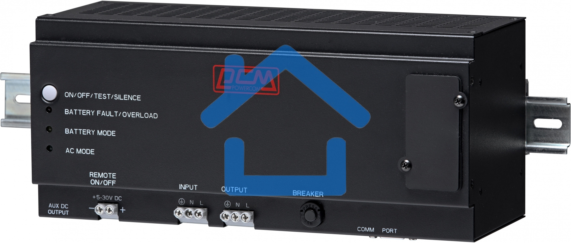 Источник бесперебойного питания Powercom DRU 500VA/300W, DIN Rail, 230V, RS-232, 2 year warranty (1114005)