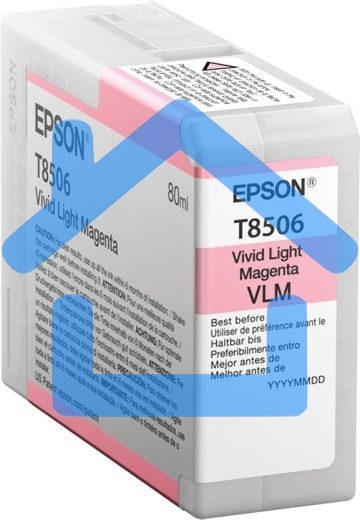 Картридж струйный Epson T8506 светло-пурпурный (80 мл.) для SureColor SC-P800