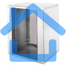 Шкаф телеком. настенный разборный 15U (600х650) дверь стекло, серый RAL 7035