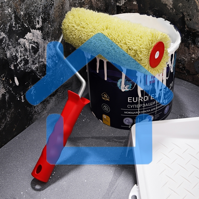 Валик Rexant полиакрил зеленый, ворс 18 мм, ширина ролика 180 мм, Ø 42 мм, бюгель 8 мм серия 