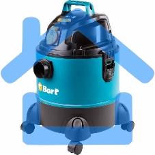 Строительный пылесос Bort BSS-1220-Pro синий, 250/1250 Вт, уборка сухая/влажная, пылесборник контейнер, 20 л