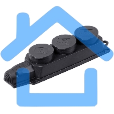 Розетка ИЭК ОМЕГА РБ33-1-0мIP44 трехместная с защитными крышками каучук