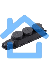 Розетка ИЭК ОМЕГА РБ33-1-0мIP44 трехместная с защитными крышками каучук