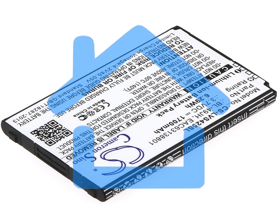 Аккумулятор CameronSino CS-LVS425SL BL-49JH для LG K120 3.7V / 1700mAh / 6.29Wh
