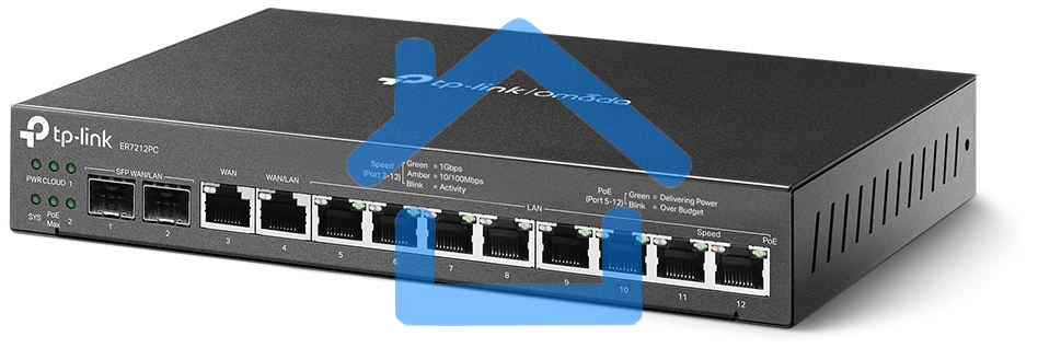 Гигабитный VPN-маршрутизатор TP-Link ER7212PC Omada с портами PoE+ и контроллером