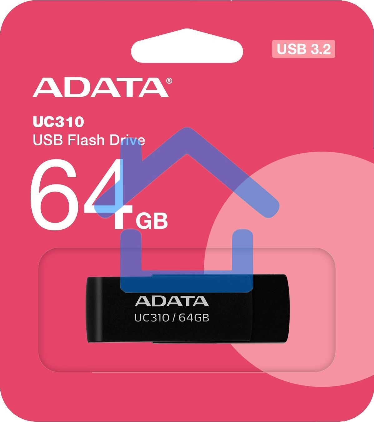Флешка USB R/W ADATA R/W USB3 64Gb UC310-64G-RBK