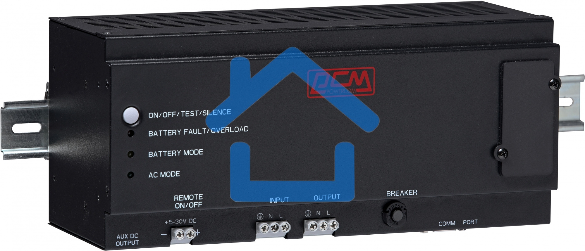 Источник бесперебойного питания Powercom DRU 500VA/300W, DIN Rail, 230V, RS-232, 2 year warranty (1114005)