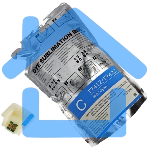 Картридж струйный Cactus CS-EPT7412 (T7412) голубой (1100 мл) для Epson SureColor SC-F6000/6200/7000