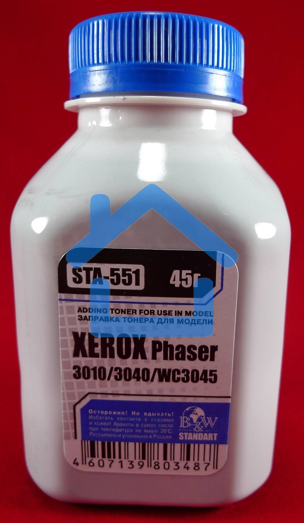 Тонер XEROX Phaser 3040/3010/WC 3045 (фл, 45г) B&W Standart фас России
