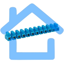 Клеммная винтовая колодка KВ-14 6-14, ток 20 A, полиэтилен синий Rexant (10 шт./уп.)