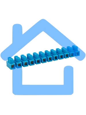 Клеммная винтовая колодка KВ-14 6-14, ток 20 A, полиэтилен синий Rexant (10 шт./уп.)