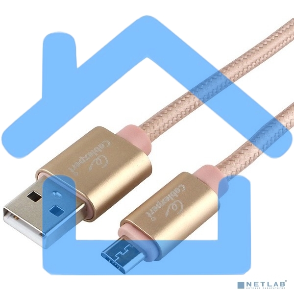 Кабель USB 2.0 Cablexpert CC-U-mUSB01Gd-1.8M, AM/microB, серия Ultra, длина 1.8м, золотой, блистер