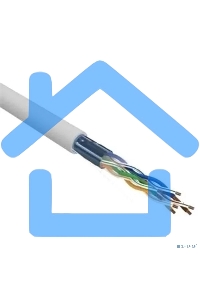 Кабель витая пара F/UTP, CAT 5e, PVC, 4х2х0,52 мм, 24AWG, INDOOR, SOLID, серый, 305 м Rexant PRO