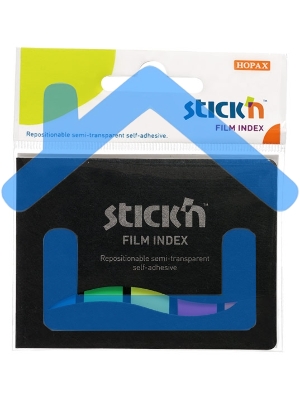 Закладки самоклеящиеся, индексы пластиковые Stick`n 21076 12x45мм, 5 цветов в упаковке, 25 листов, в обложке, европодвес