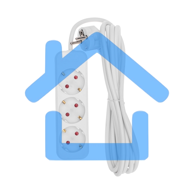Удлинитель STANDARD 3 гнезда, 3м, 3х1,0мм², с/з, белый Rexant