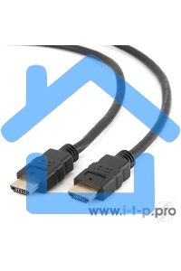 Кабель Cablexpert HDMI CC-HDMI4L-1M, 19M/19M, v2.0, серия Light, позол.разъемы, экран, 1м, черный, пакет